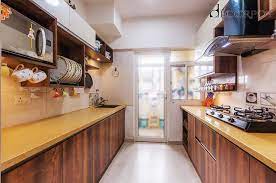 Wooden Parallel Modular Kitchen