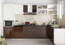 Glossy Wooden Modular Kitchen